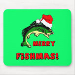 Funny Christmas fishing mousepads