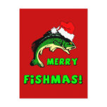 Funny Christmas fishing postcards