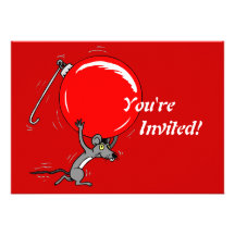 Funny Christmas Mouse Humour Personalized Announcements