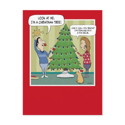 Funny Christmas postcard: Dim Bulb by chuckink