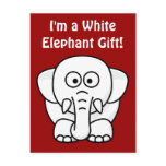 Funny Christmas Present: Real White Elephant Gift! Postcards
