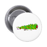 Funny Christmas Tree Cartoon Pinback Buttons