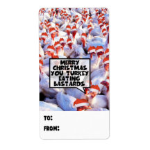 Funny Christmas Turkey Shipping Label