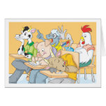 Funny Classroom Composed of Farm Animals cards