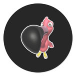 funny close up pink flamingo round stickers
