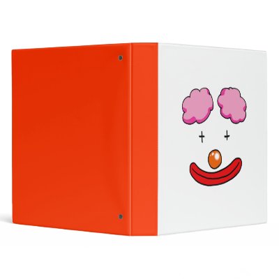 Funny clown face vinyl binder by jsoh