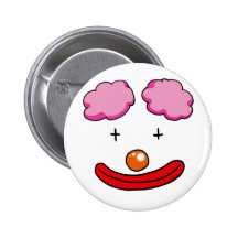 Funny clown face pinback buttons