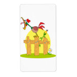 funny cock a doodle doo rostering crowing personalised shipping label