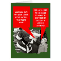 Funny cock Christmas Greeting Card