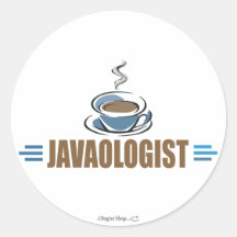 Funny Coffee Round Sticker
