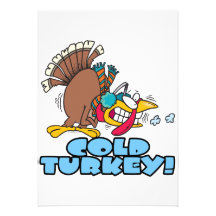 funny cold turkey cartoon personalized announcements
