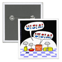 Funny Collectable Patriotic Laftovers USA Cartoon Pinback Buttons