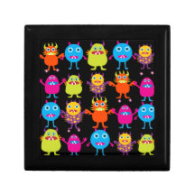 Funny Colourful Monster Party Creatures Characters Jewelry Box