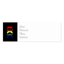 Funny Colourful Moustaches Pink Yellow Blue Green Business Card