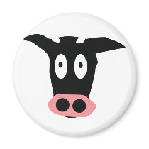 funny comic cow head magnets