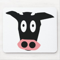 funny comic cow head mouse mats
