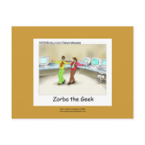 Funny Computer Geek Cartoon Hand-Designed Apron Postcards