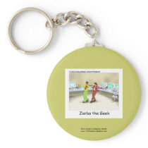 Funny Computer Geek Cartoon On Key Chain