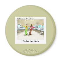 Funny Computer Geek Cartoon On Novelty Button Magnets