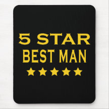Funny Cool Best Men : Five Star Best Man Mousepad