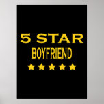Funny Cool Boyfriends : Five Star Boyfriend Print