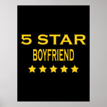 Funny Cool Boyfriends : Five Star Boyfriend Print