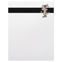 funny cool cow wearing shades cartoon character customized letterhead