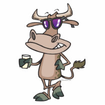 funny cool cow wearing shades cartoon character photo cutout