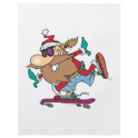 funny cool dude skateboarding santa claus flyer design