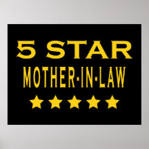 Funny Cool Gifts : Five Star Mother in Law Posters
