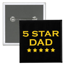 Funny Cool Gifts for Dads : Five Star Dad Button
