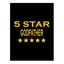 Funny Cool Godfathers : Five Star Godfather Postcard