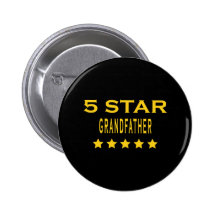Funny Cool Grandfathers : Five Star Grandfather Button