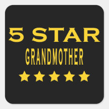Funny Cool Grandmothers : Five Star Grandmother Square Sticker