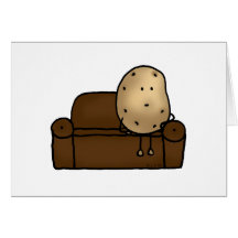Funny couch potato greeting cards