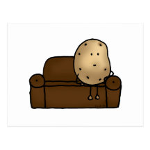 Funny couch potato postcards