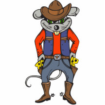 Funny Cowboy Mouse Cut Out