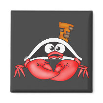 Funny Crab Pirate Fridge Magnet
