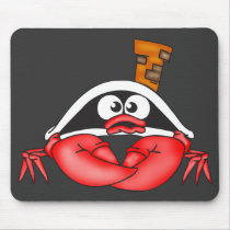 Funny Crab Pirate Mouse Pad