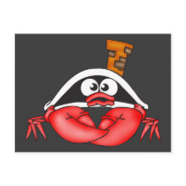 Funny Crab Pirate Post Card