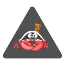 Funny Crab Pirate Triangle Stickers