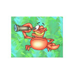 Funny Crab Spy Stretched Canvas Prints
