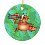 Funny Crab Spy Christmas Ornaments