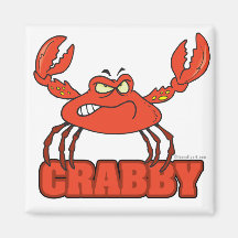 funny crabby red crab with an attitude refrigerator magnet