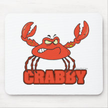 funny crabby red crab with an attitude mousepad