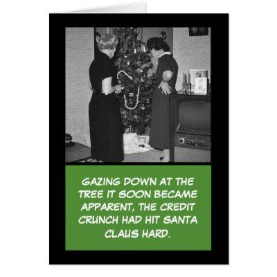 Funny credit crunch Santa by Cardsharkkid