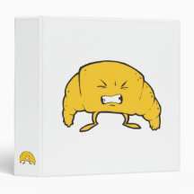 funny croissant cartoon character binders