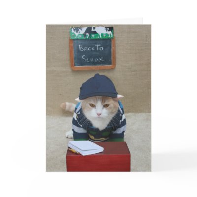 Funny Customizable Back to School Greeting Cards by myrtieshuman