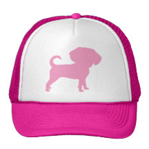 Funny Cute Big Head Puggle Dog (pink) Hat
