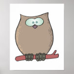 funny cute cartoon owl posters